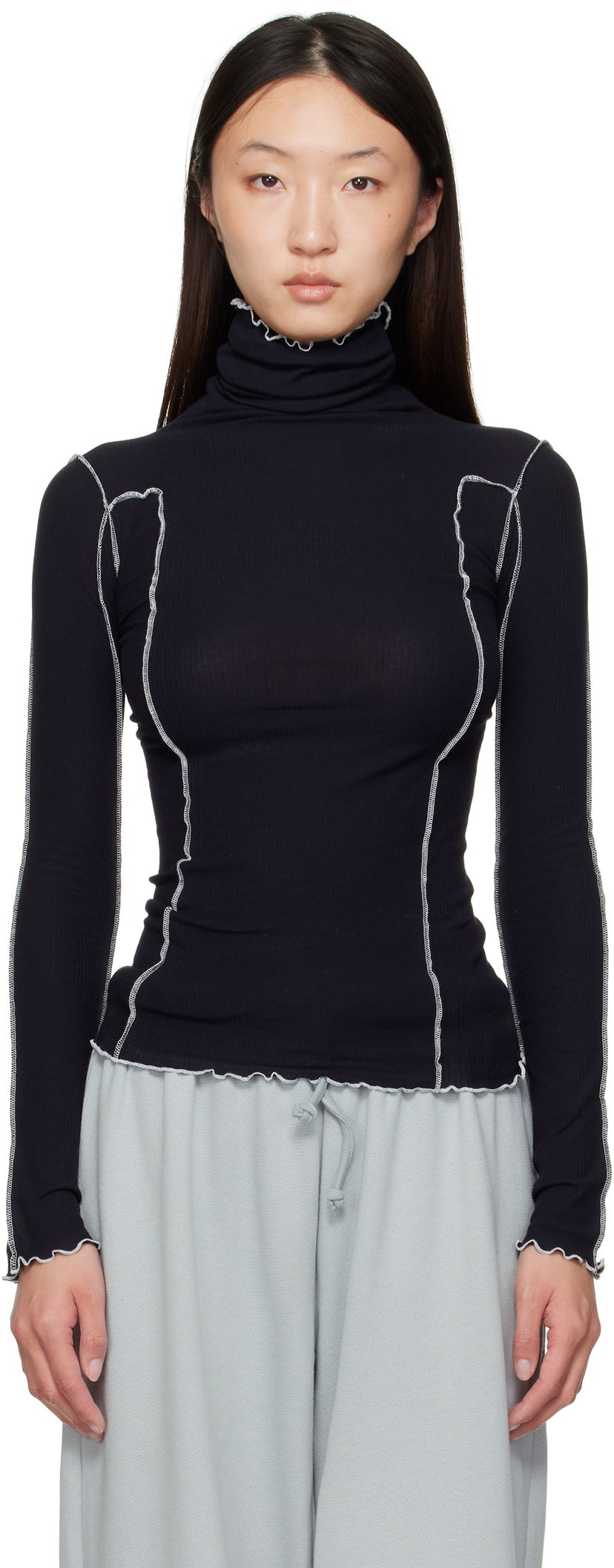 Džemper Baserange Baserange Omato Turtleneck Top Crna | TTOMT-CR-AU25