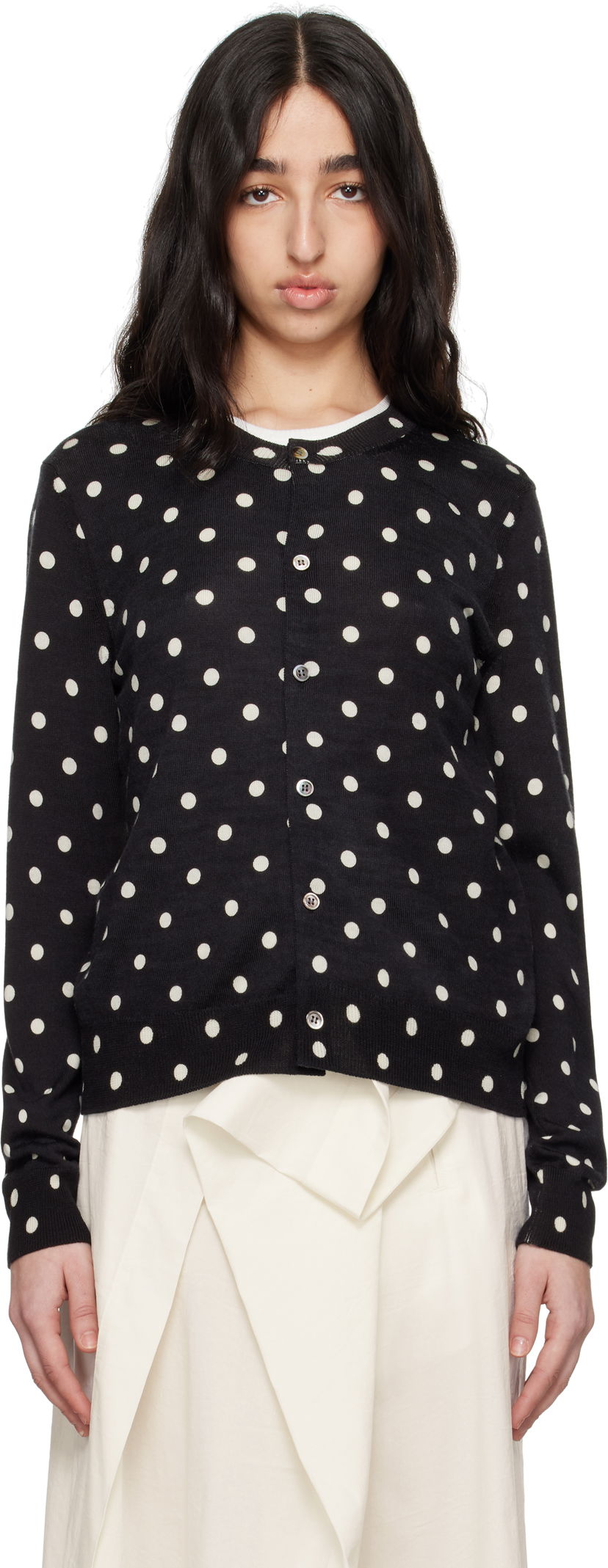Džemper Comme des Garçons Comme des Garçons Polka Dot Cardigan Crna | RO-N505-051-1