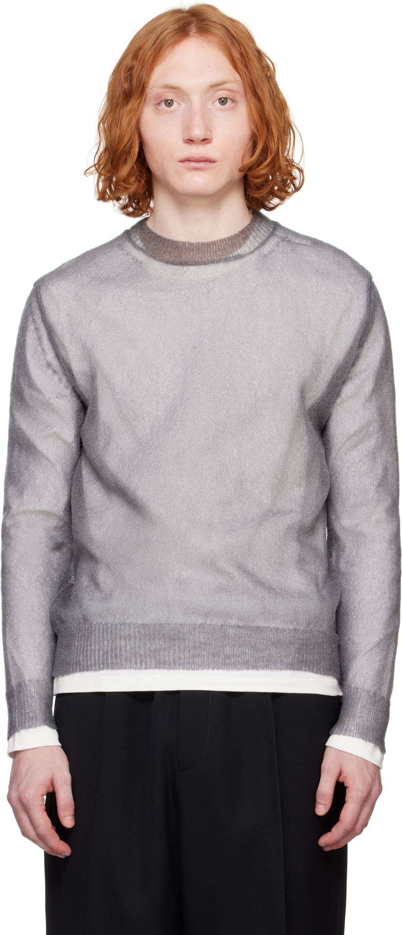 Džemper Jil Sander Jil Sander Layered Sweater Siva | J22FV0112_JTN376