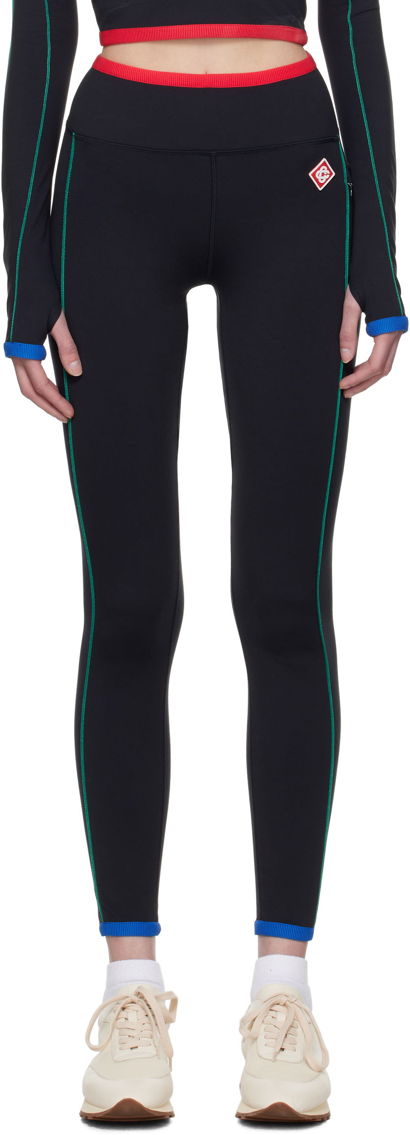 Tajice Casablanca Casablanca Contrast Trim Sport Leggings Crna | WPS25-ACT-028-01