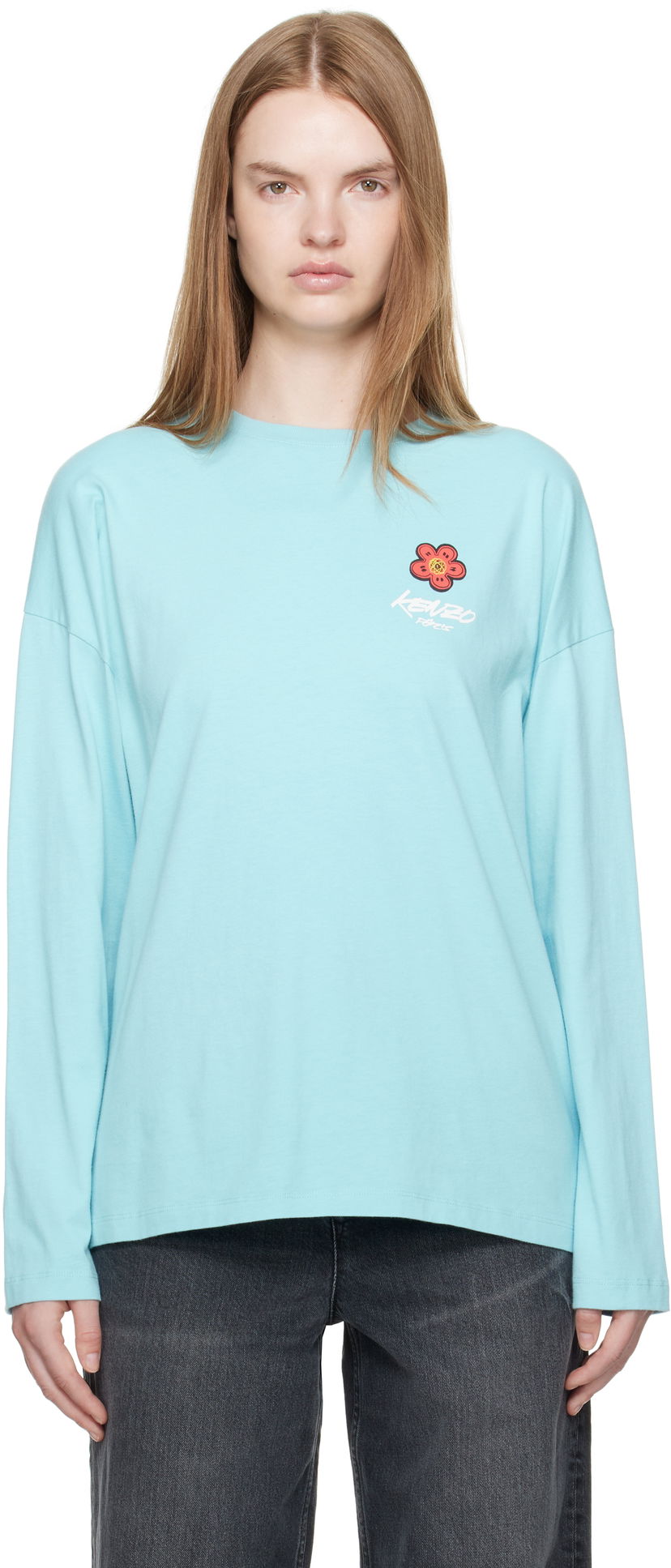 Majica kratkih rukava KENZO Kenzo Paris Futura 2000 Edition Long Sleeve T-Shirt Tirkiz | FF62TL3504SG