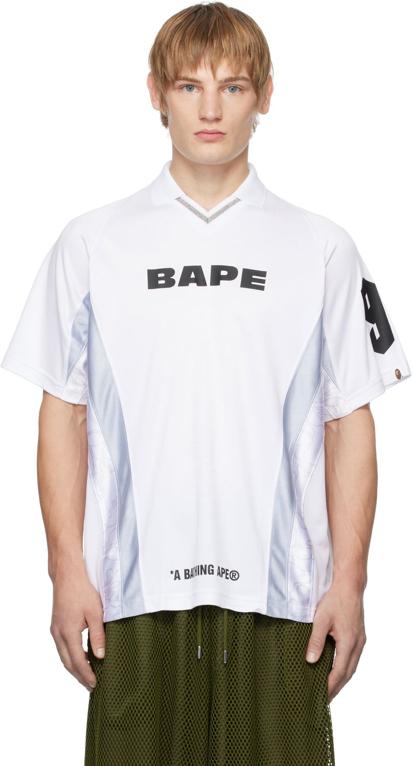 Dres BAPE Multi Logo Soccer Jersey T-Shirt Bijela | 001CSK801308M