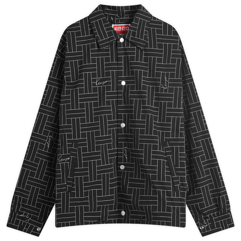 Jakna KENZO Men's Weave Print Windbreaker Jacket in Black, Size Small | END. Clothing Crna | FE65BL1639NJ-99