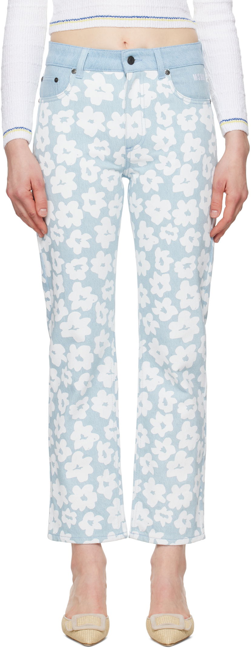 Jeans MSGM MSGM Printed Jeans Plava | 3841MDP232 257272