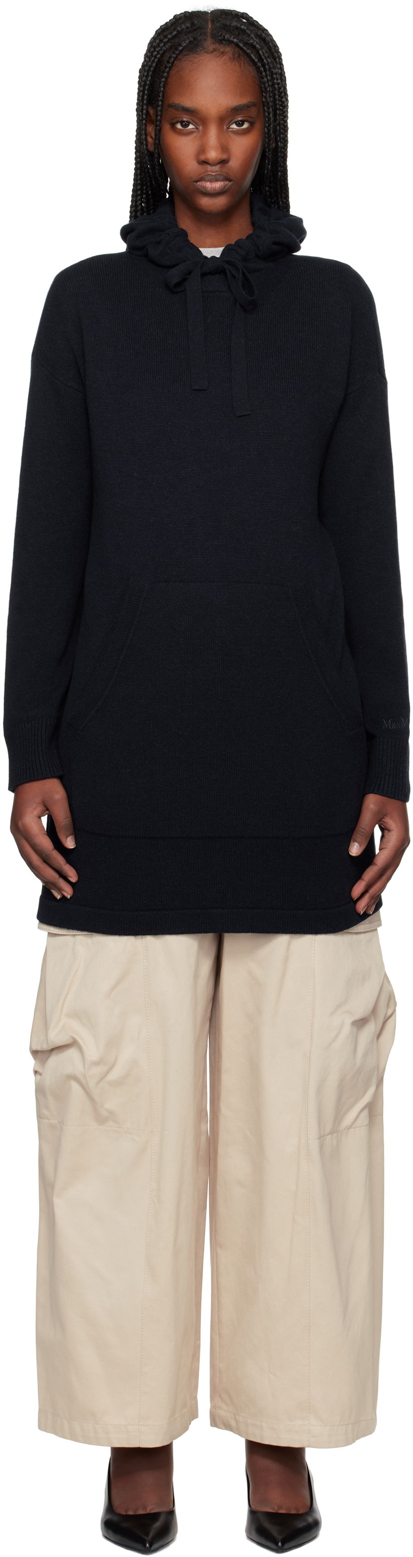 Dukserice Max Mara Max Mara Fiaba Hoodie Dress Tamnoplava | 2519321011600