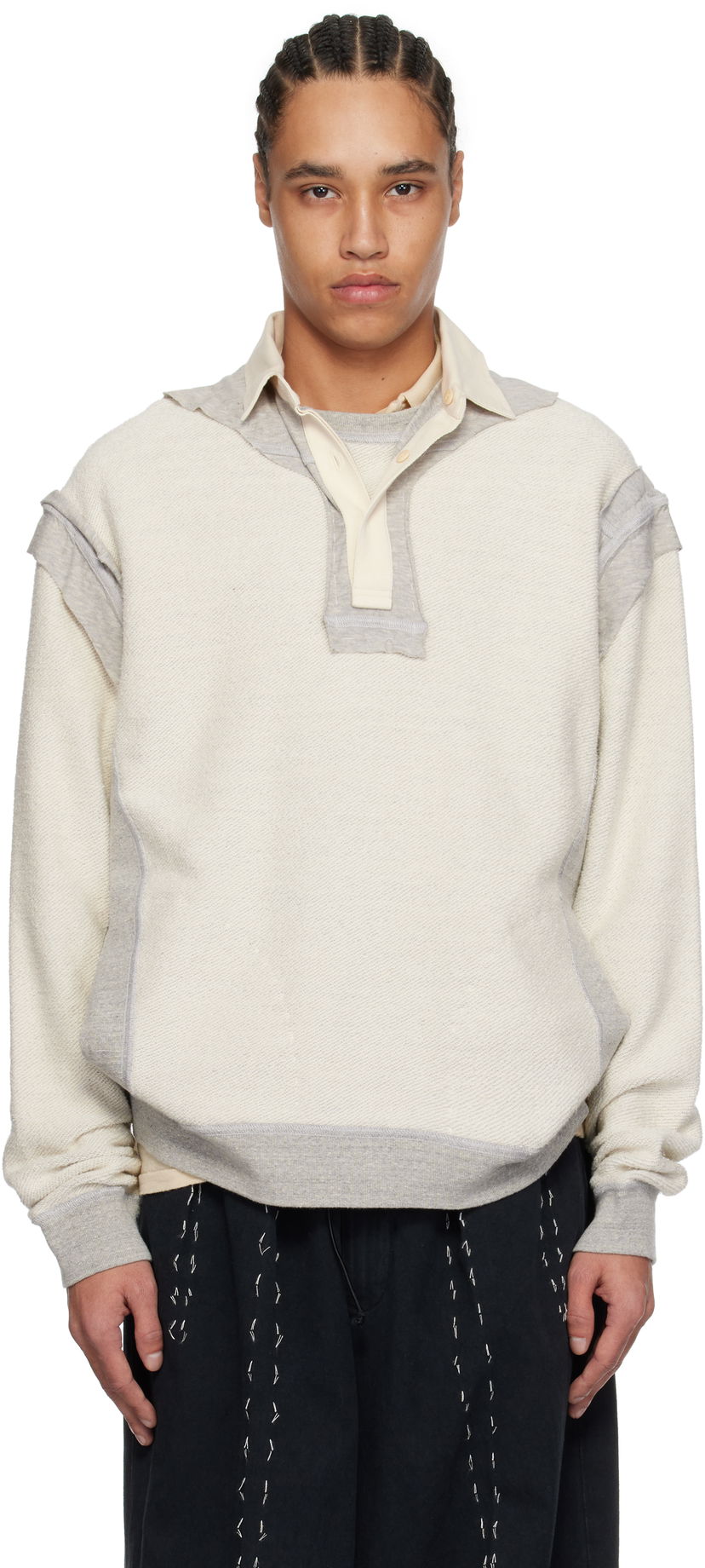 Džemper Maison Margiela Maison Margiela Décortiqué Polo Sweatshirt Bež | S50GU0227 M25022