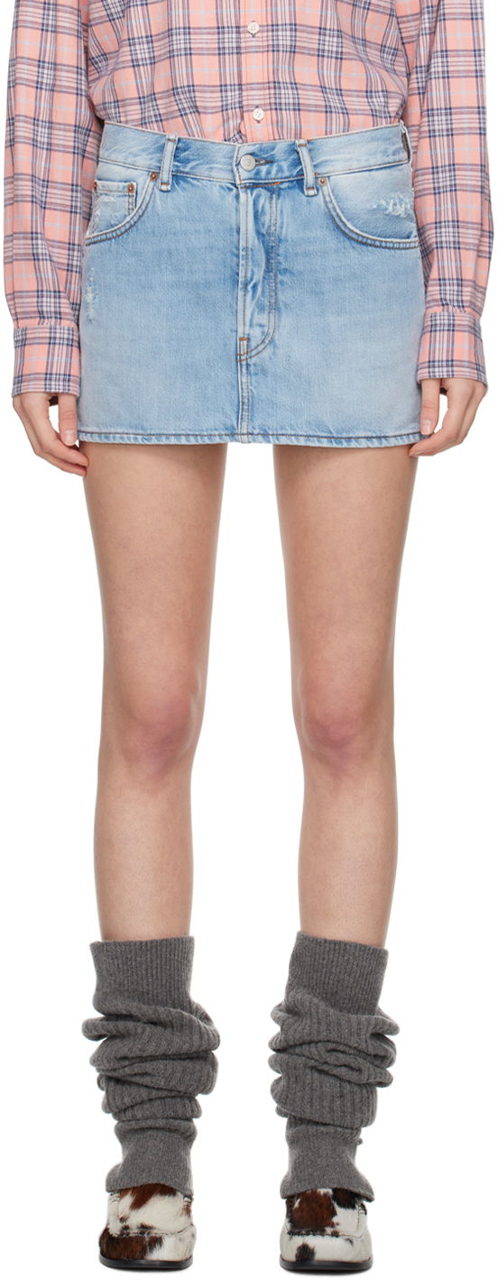Suknja Acne Studios Faded Denim Miniskirt Plava | AF0422-