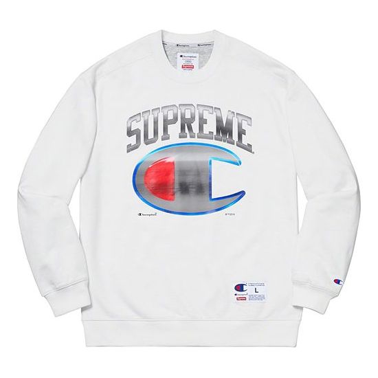 Džemper Supreme Chrome Crewneck Crossover Sweatshirt by Supreme x Champion Bijela | SUP-SS19-10249