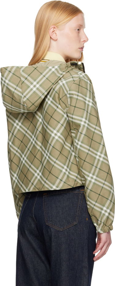 Vjetrovka Burberry Burberry Cropped Check Reversible Hoodie Zelena | 8105850, 2