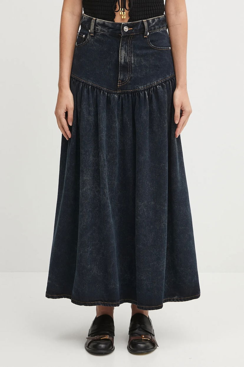 Suknja GANNI GANNI A-Line Maxi Denim Skirt Plava | J1759