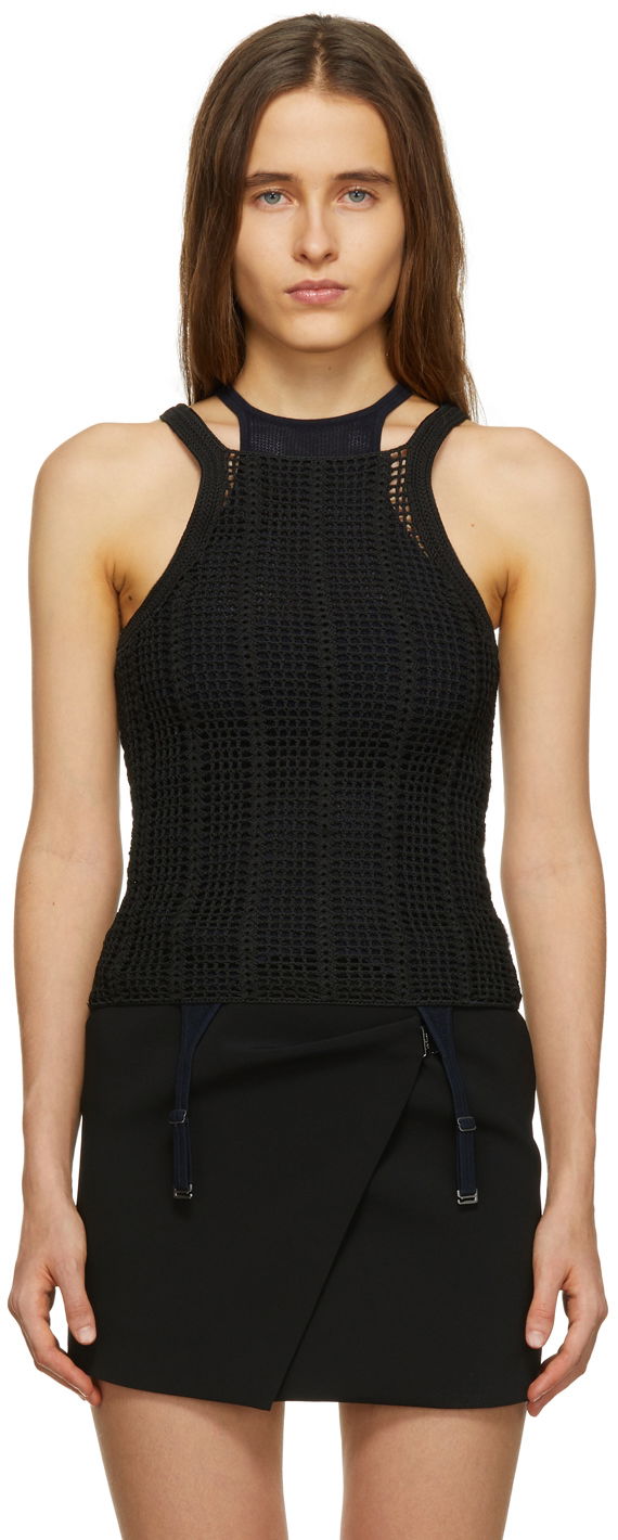 Majica bez rukava Dion Lee Dion Lee Open Crochet Tank Top Crna | C7042R22