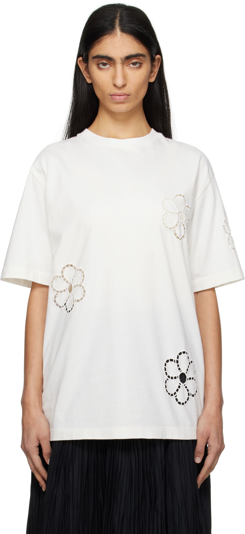 Majica kratkih rukava MSGM Floral T-Shirt Bijela | 3841MDM128 257091