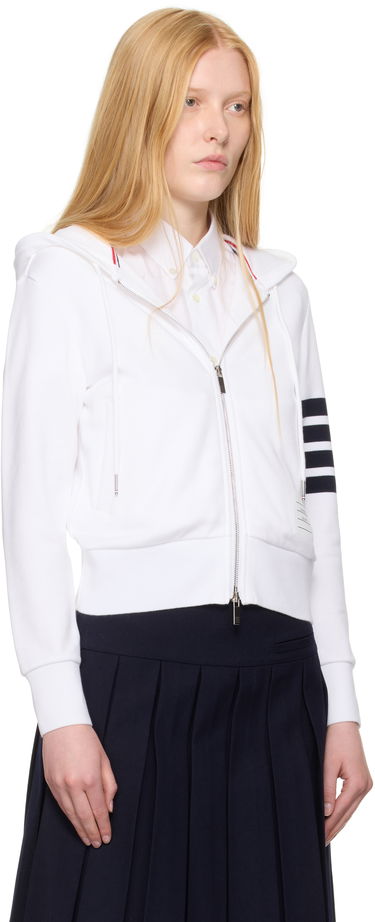 Dukserice Thom Browne Thom Browne Classic Zip Up Hoodie Bijela | FJT400A-00535, 1