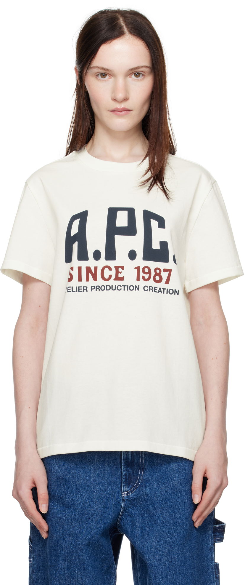 Majica kratkih rukava A.P.C. Print Label T-Shirt Bijela | COHBU-M26442