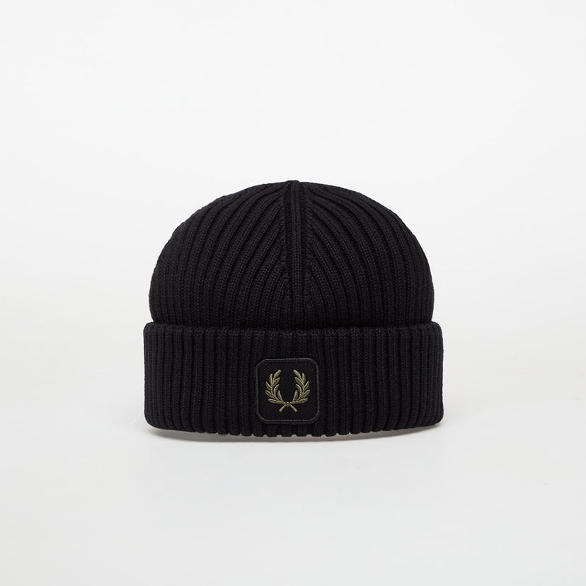 Kapica Fred Perry FRED PERRY Cotton Ribbed Beanie Crna | C1138 102