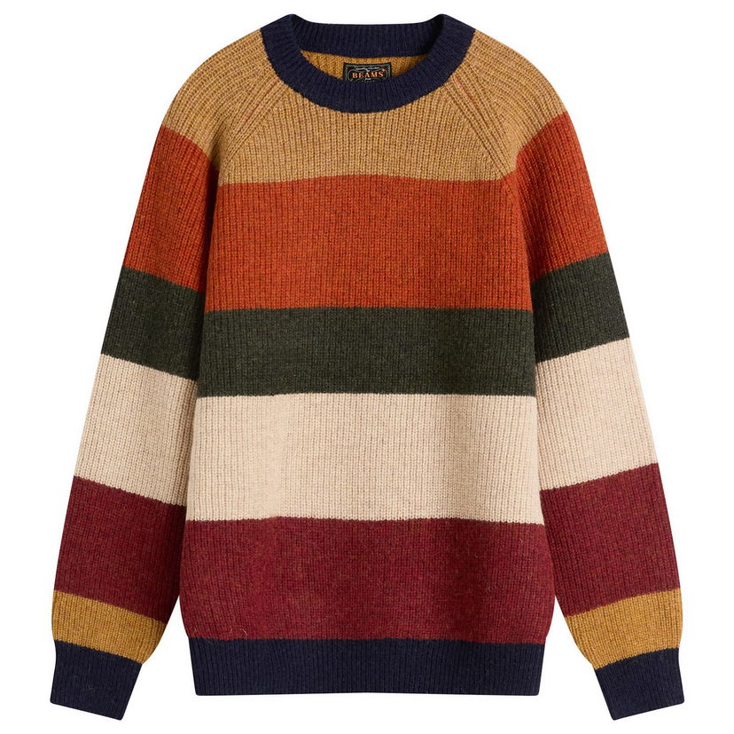 Džemper BEAMS Beams Plus Stripe Crew Knit Sweater Višebojno | 3815-0143-048-91