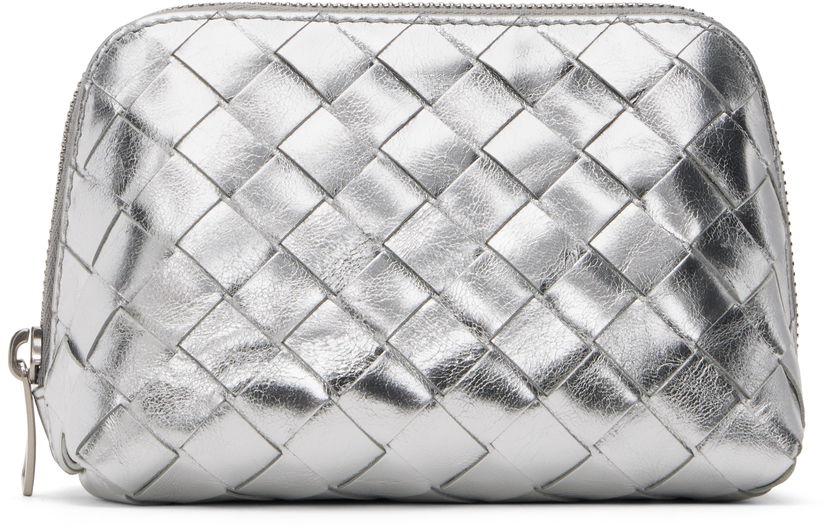 Novčanik Bottega Veneta Bottega Veneta Intrecciato Small Half-Moon Pouch Metalik | 764044 V4P10
