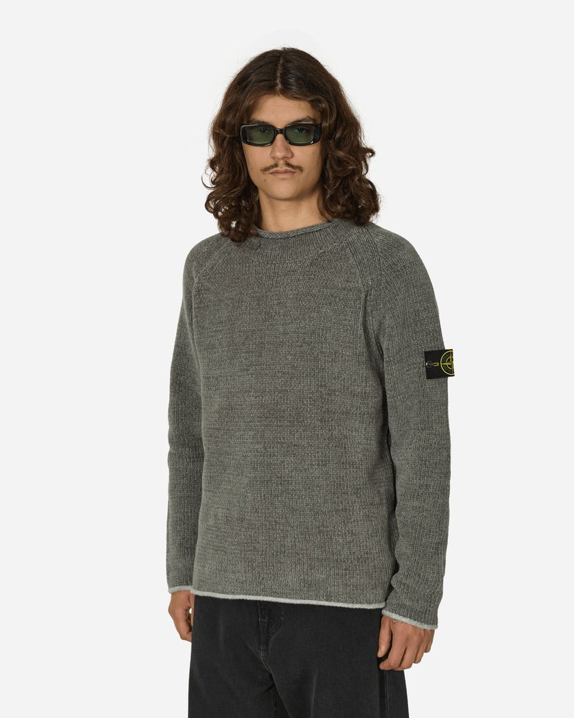 Džemper Stone Island Cotton Chenille Crewneck Sweater Grey Siva | 8115557A9 V0066