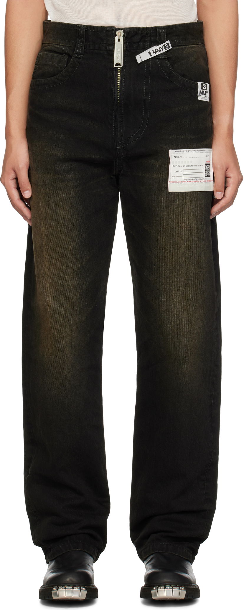 Jeans Maison MIHARA YASUHIRO Amateur Sewn Jeans Crna | A13PT022