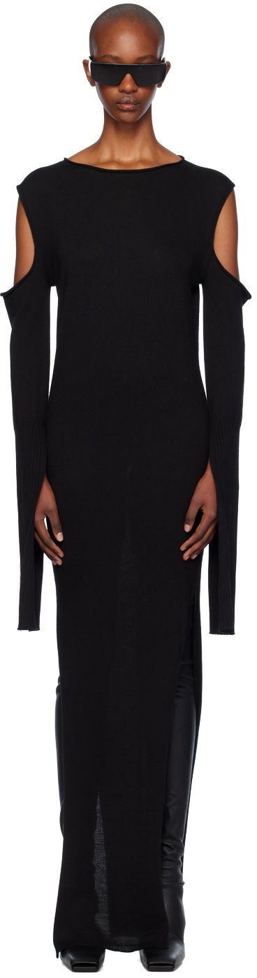 Haljina Rick Owens Rick Owens Porterville Cape Sleeve Maxi Dress Crna | RP02D3610 M