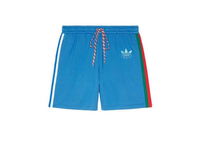 Kratke hlače Gucci adidas x Cotton Jersey Shorts Blue Plava | 705626 XJEML 4747