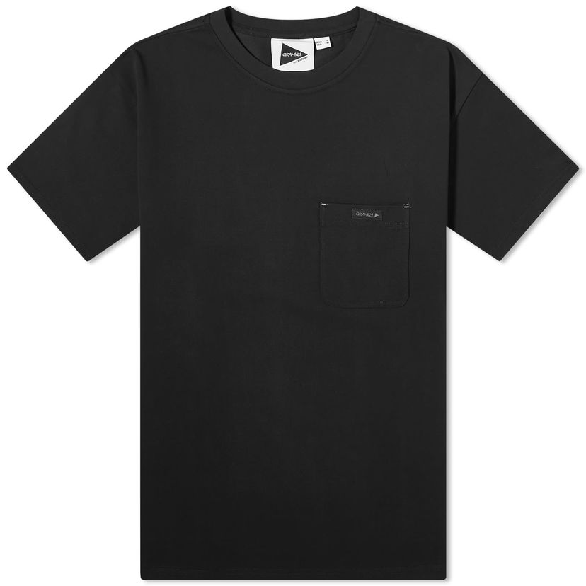 Majica kratkih rukava GRAMICCI Pocket Tee by Gramicci x And Wander Crna | GUT4-S3007-BLK