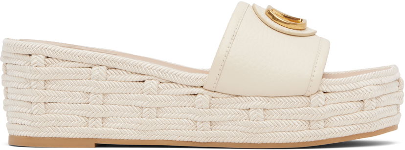 Njega cipela Valentino Valentino Garavani VLogo Signature Espadrille Wedge Sandals Bež | 6W0S0LY8DTW