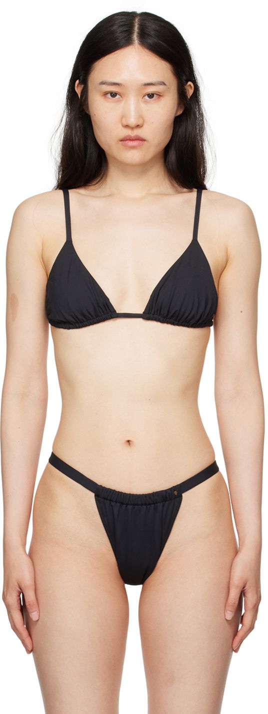 Kupaći kostimi Anine Bing ANINE BING Brielle Women's Triangle Bikini Top Crna | A-11-10282-BLK26