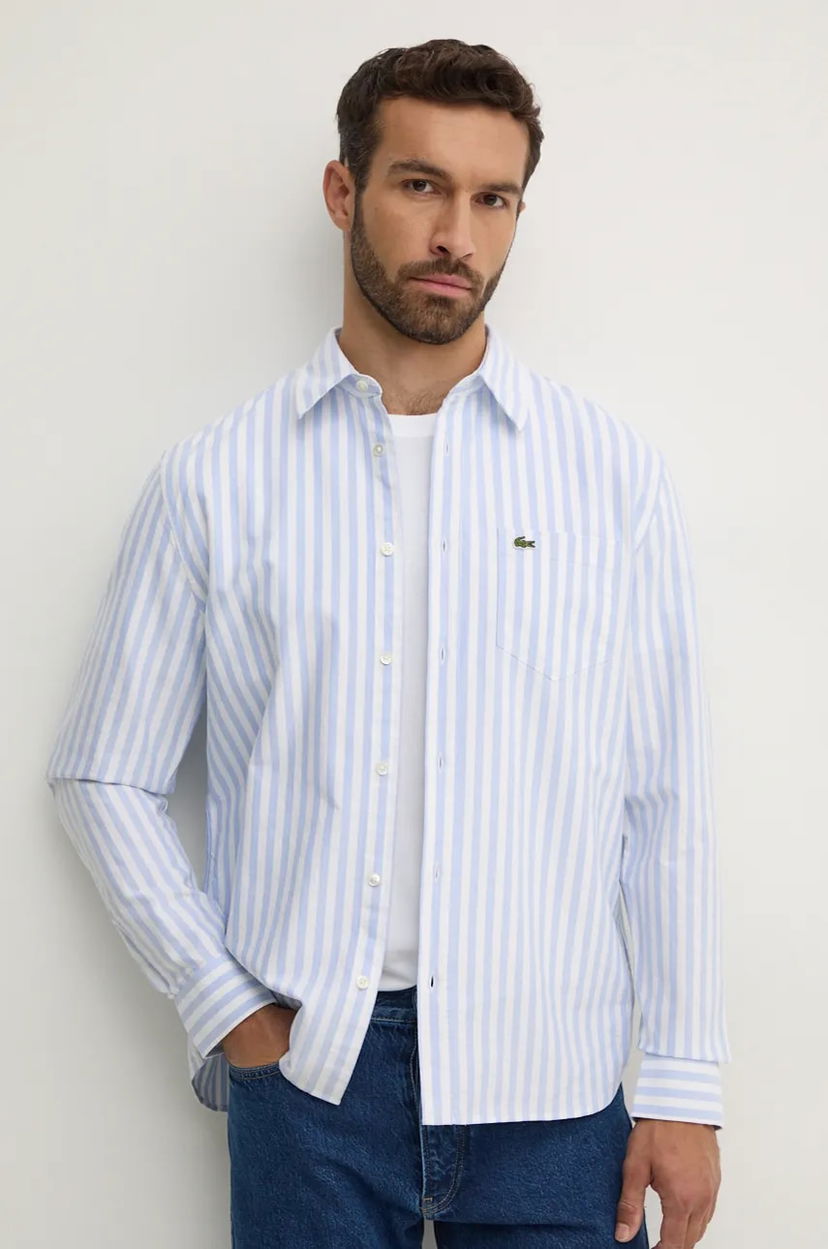 Košulja Lacoste Lacoste Regular Fit Striped Shirt Plava | CH5623
