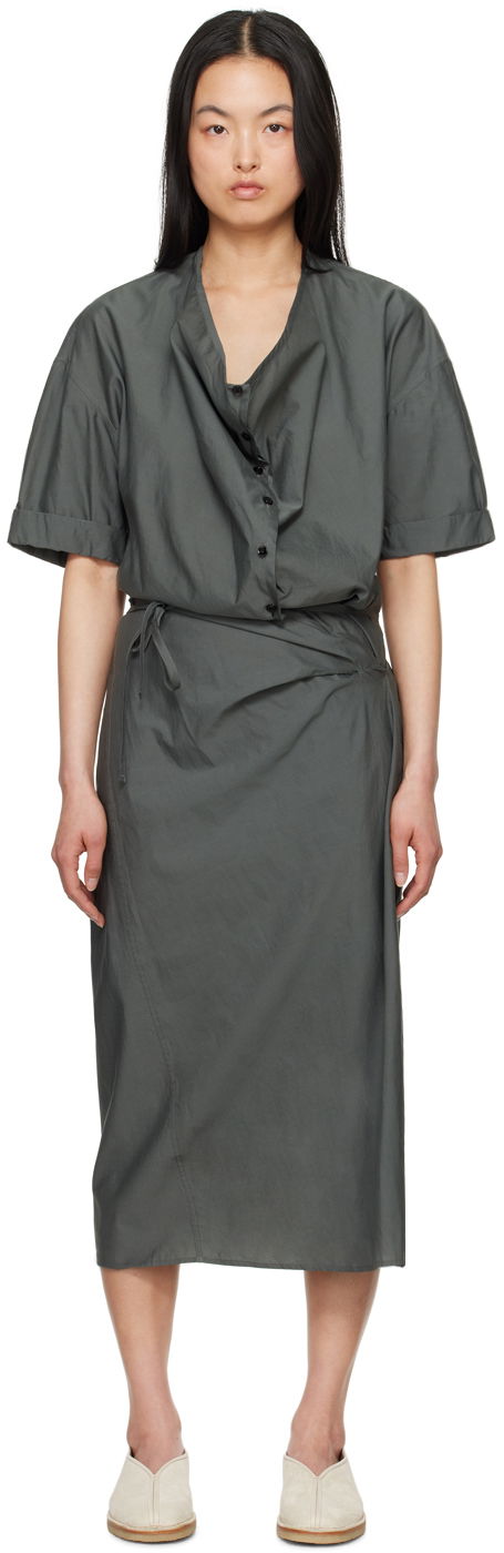 Haljina LEMAIRE Lemaire Wrap Midi Dress Zelena | DR1068 LF1209
