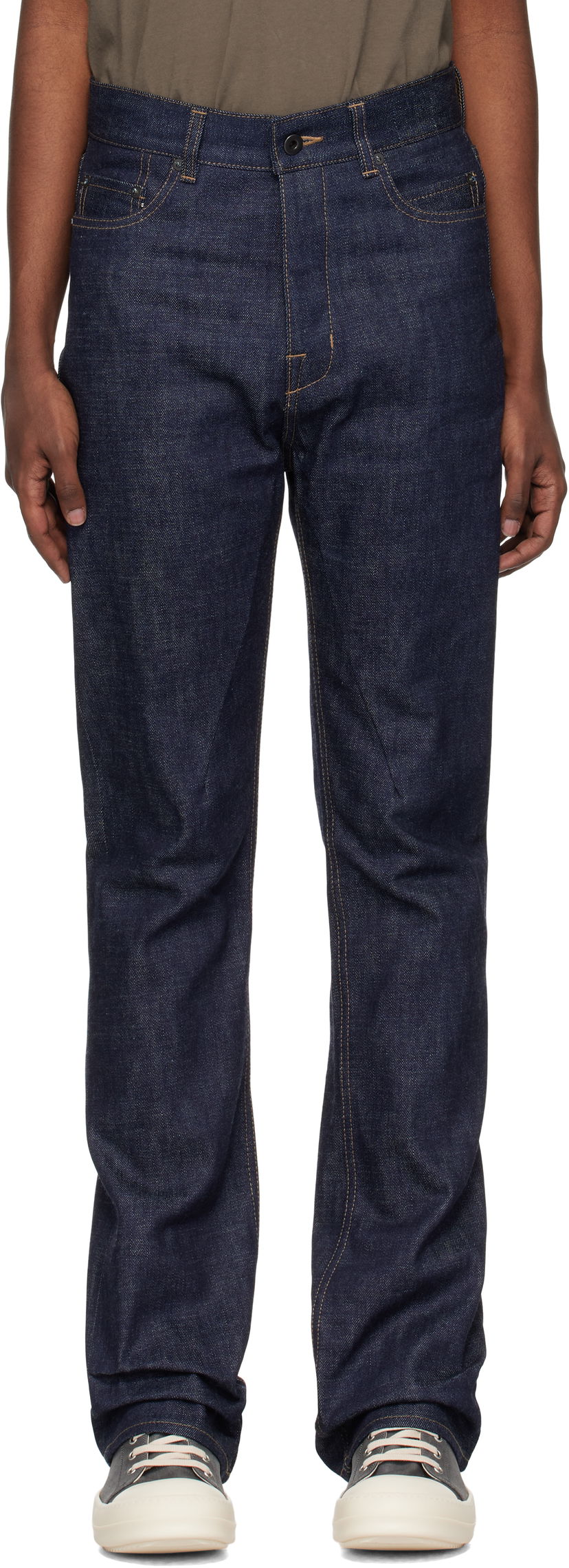 Jeans Rick Owens Porterville Jim Cut Jeans Tamnoplava | DL02D4395 RAWJP