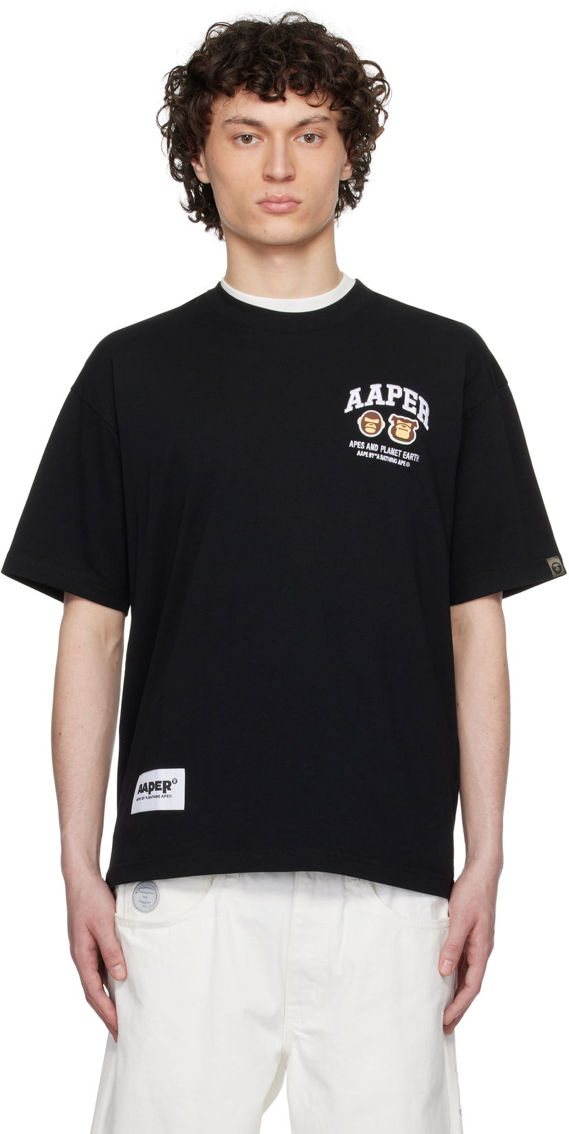 Majica kratkih rukava AAPE by A Bathing Ape AAPE By A Bathing Ape 'AAPER' Logo Short Sleeve T-Shirt Crna | AAPTEM1611XXNBKX