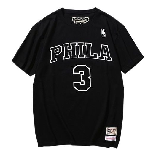 Majica kratkih rukava Mitchell & Ness Mitchell & Ness Philadelphia 76ers Allen Iverson 3 T-shirt Crna | MN13S18-AIV