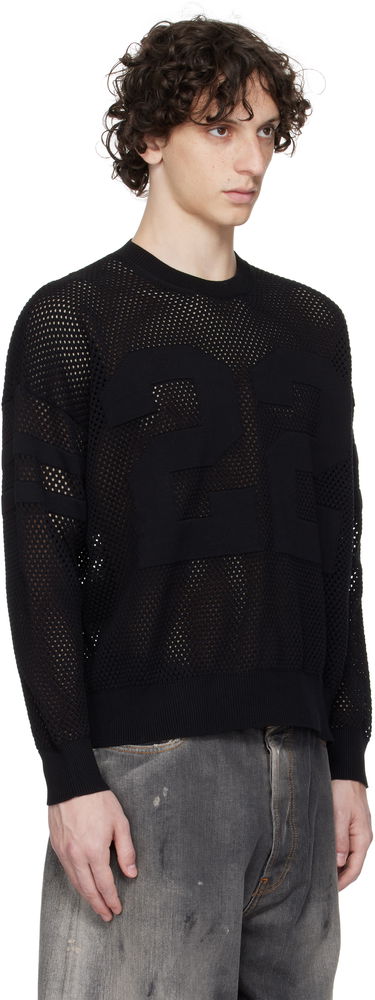 Džemper AMIRI AMIRI '22' Mesh Crewneck Sweater Crna | AMKNCW1040, 1
