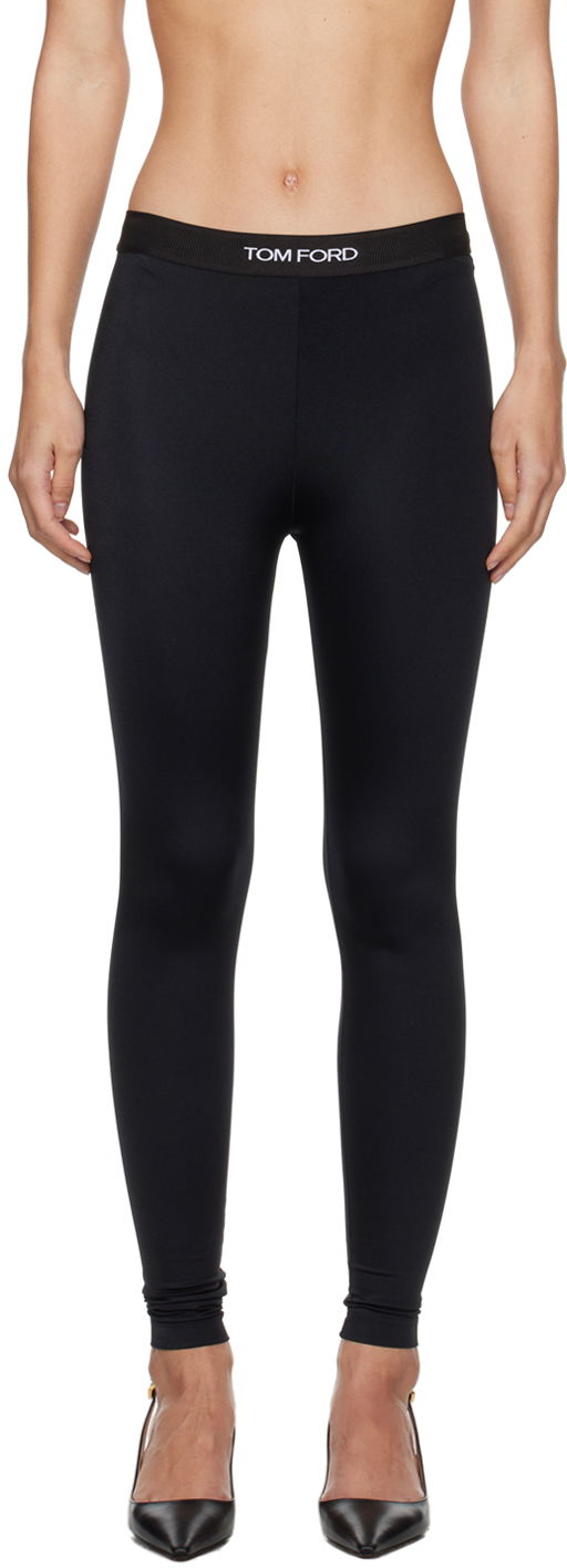 Tajice Tom Ford Intarsia Leggings Crna | PAJ096-JEX087