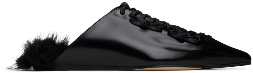 Odjeća Simone Rocha Simone Rocha Pointed-Toe Faux-Fur Slippers Crna | PMP19F 0740