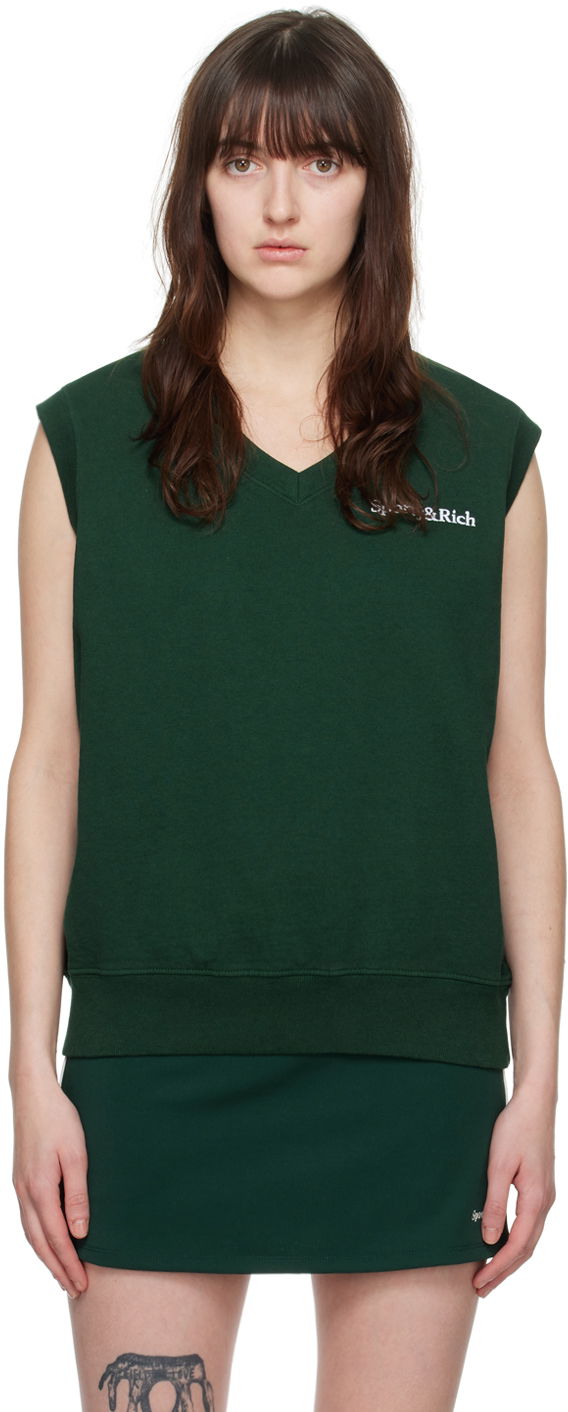 Prsluk Sporty & Rich Serif Vest Zelena | VNAW2313FO