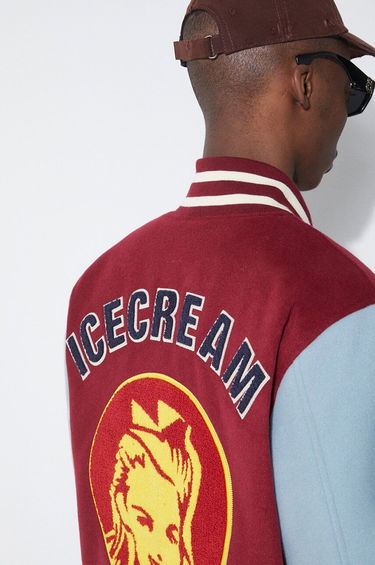 Bomber jakna BBC IceCream ICECREAM Diner Team Varsity Bomber Jacket Tamnocrvena | IC24106, 5