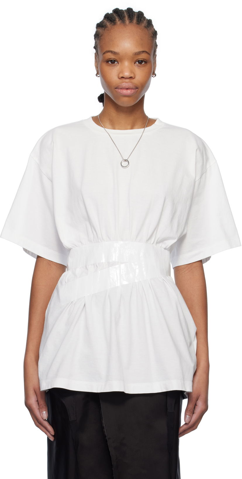 Majica kratkih rukava Maison Margiela MM6 Maison Margiela Taped Jersey T-Shirt Bijela | S52GC0335 M20048