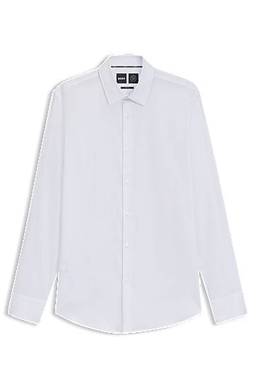 Košulja BOSS Men's Slim Fit Performance Structured Cotton Shirt Bijela | 50480109