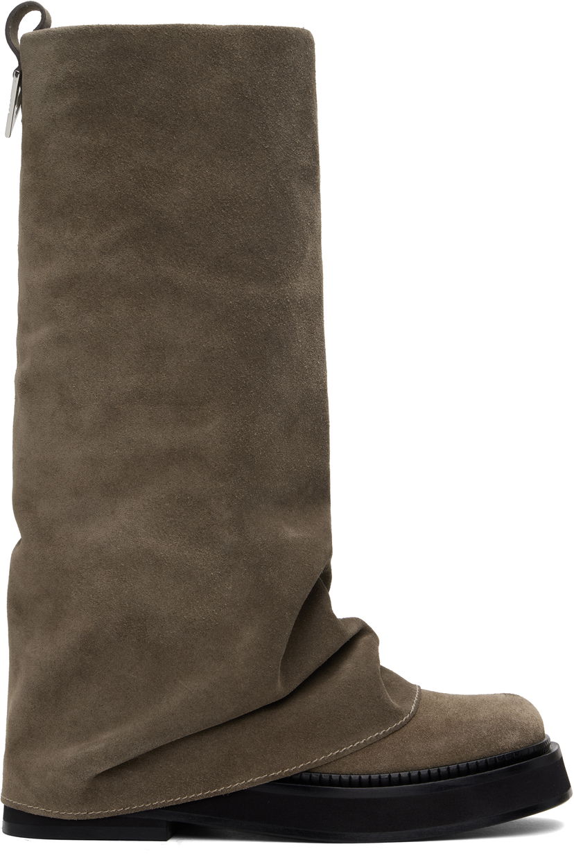 Odjeća The Attico Attico Robin Suede Combat Boots Siva | 250WSH00798 LBT040AA