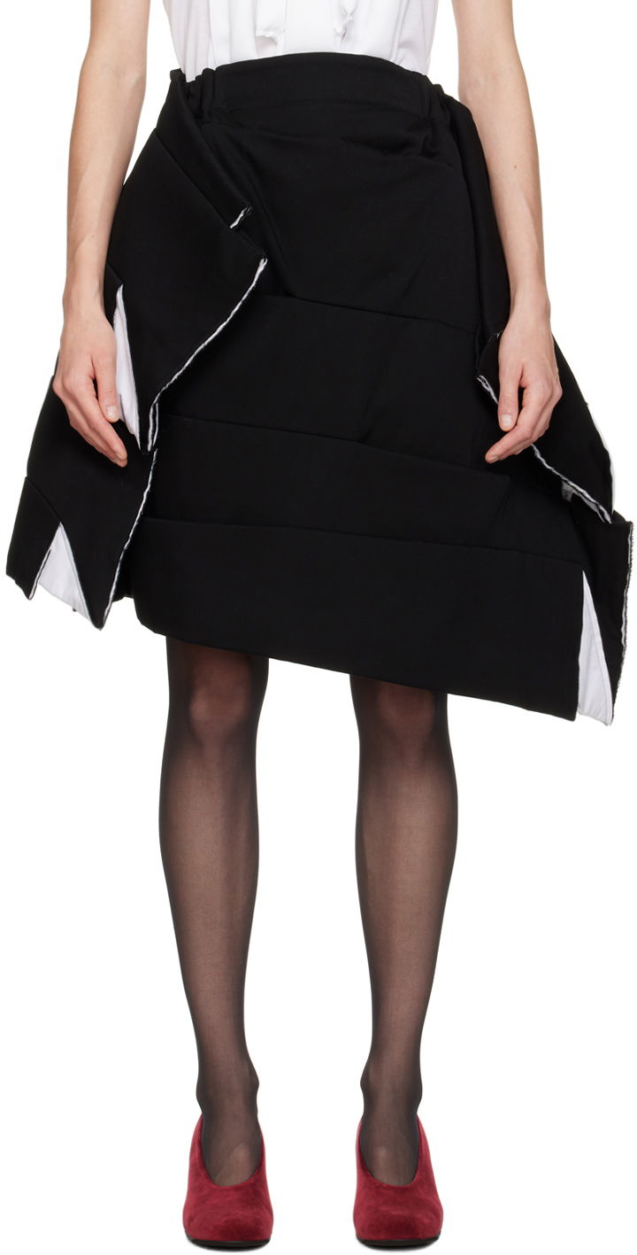 Suknja Comme des Garçons Tiered Midi Skirt Crna | GL-S005-051