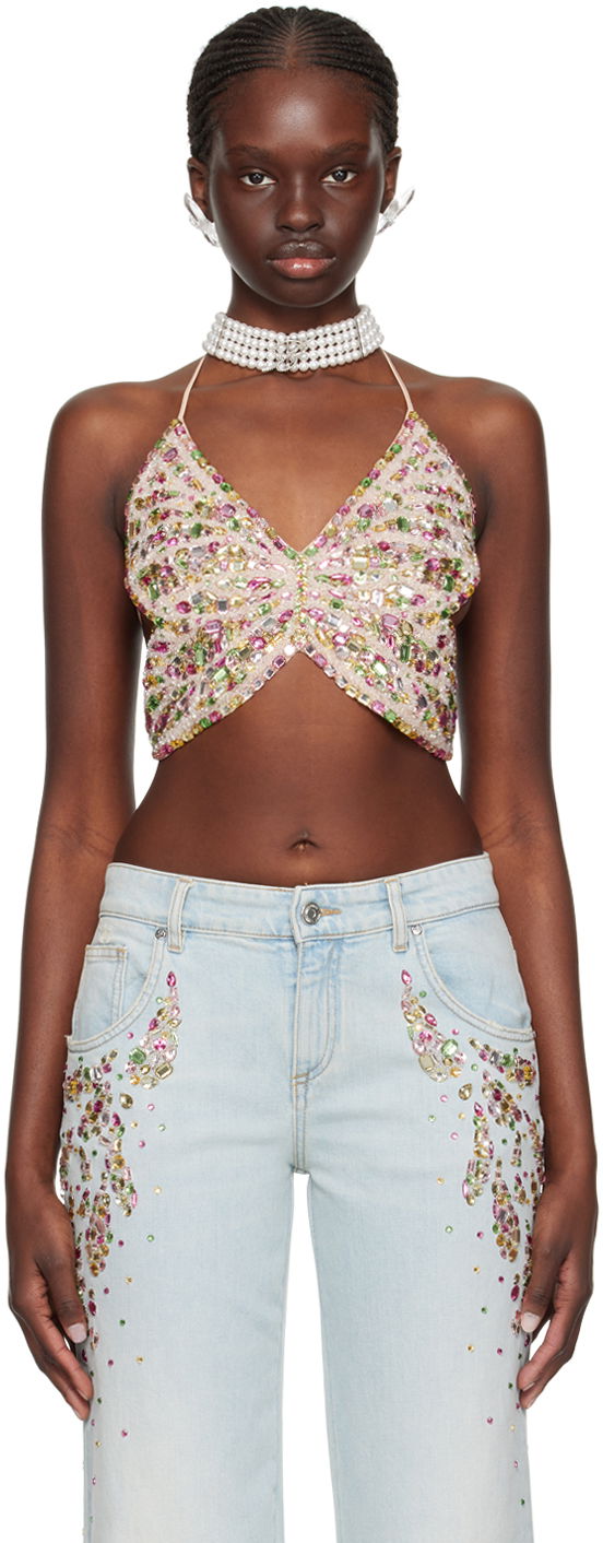 Majica bez rukava Blumarine Blumarine Embellished Halter Top Višebojno | P422C265A