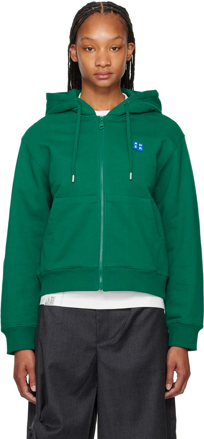 Dukserice ADER ERROR Cropped TRS Tag Zip Hoodie Zelena | BMSGFYHD0401GN, 0