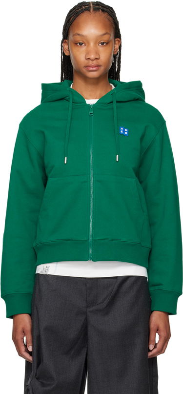 Dukserice ADER ERROR Cropped TRS Tag Zip Hoodie Zelena | BMSGFYHD0401GN, 0