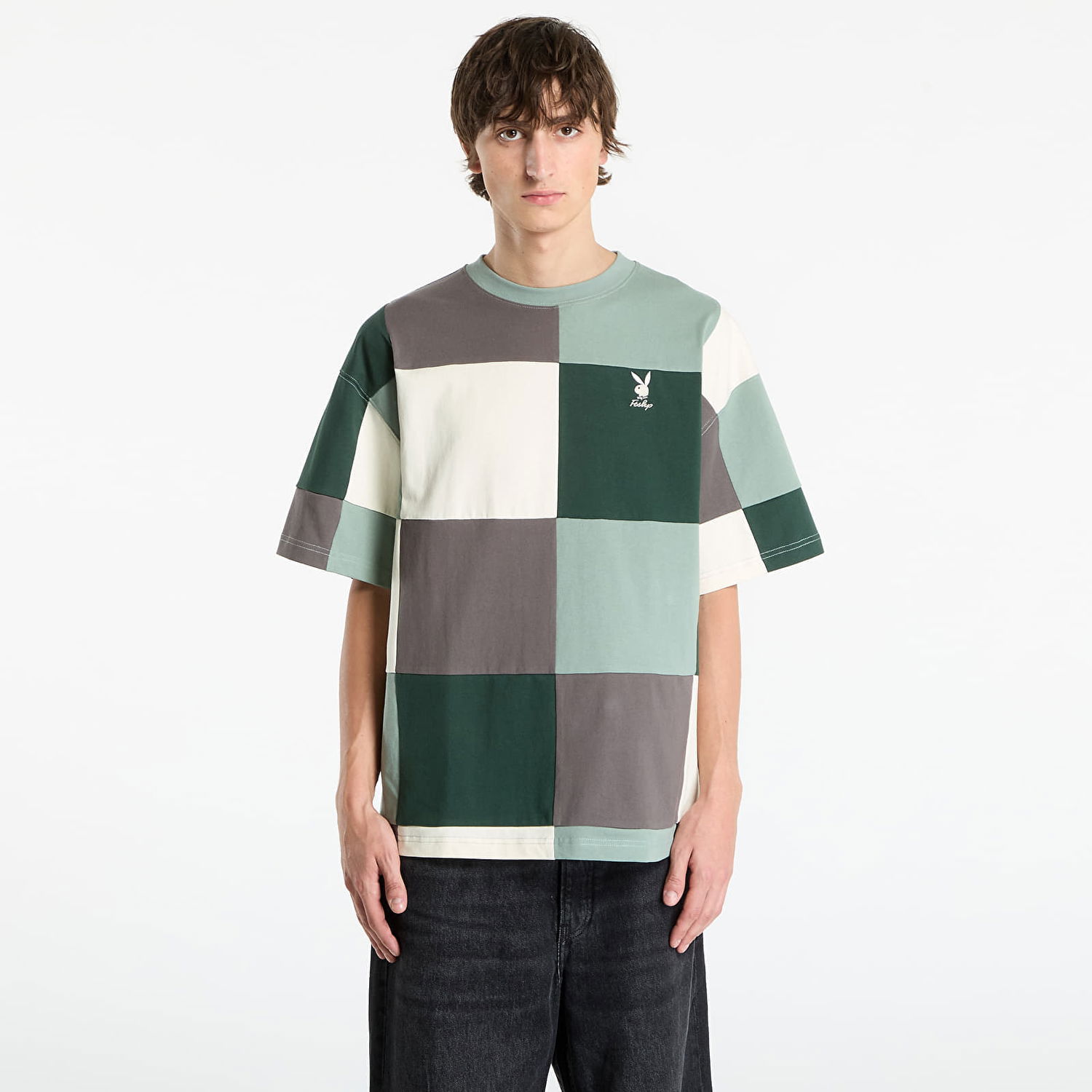 Majica kratkih rukava Footshop Playboy x FTSHP Patchwork Tee UNISEX Green Zelena | FTSHP_509, 0