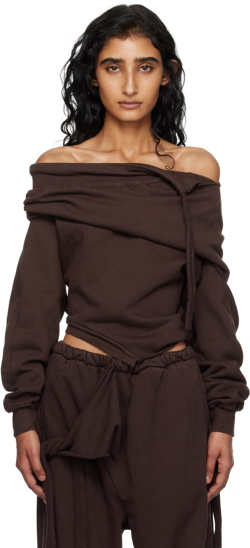 Džemper Ottolinger Ottolinger Off-Shoulder Slouchy Sweater Smeđa | 115-104615-01