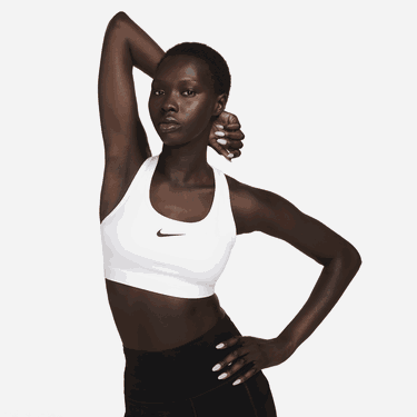 Grudnjak Nike Swoosh Medium Support Non-Padded Sports Bra Bijela | DX6821-100, 1