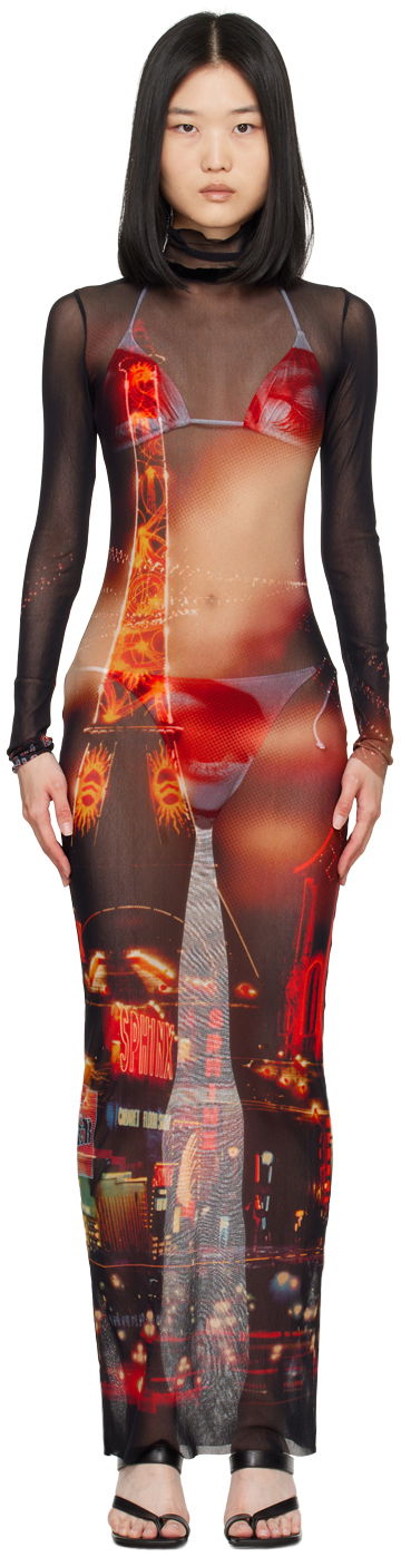 Haljina Jean Paul Gaultier Jean Paul Gaultier 'The Pigalle' Mesh Maxi Dress Višebojno | 24/30-F-RO247-T552-00301550