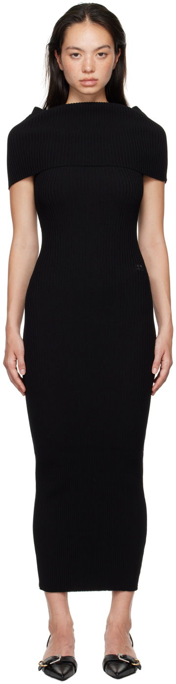 Haljina Courrèges Twist Maxi Dress Crna | 324MRO469FI0001